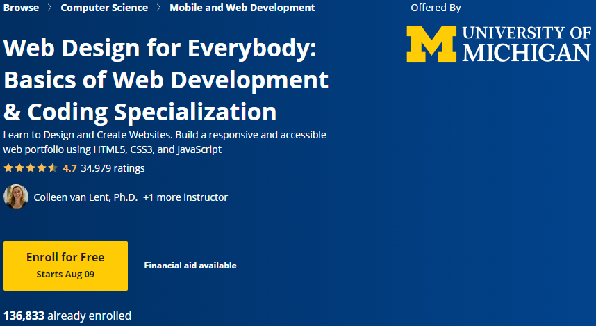 Coursera – Web Design For Everybody: Basics Of Web Development & Coding ...