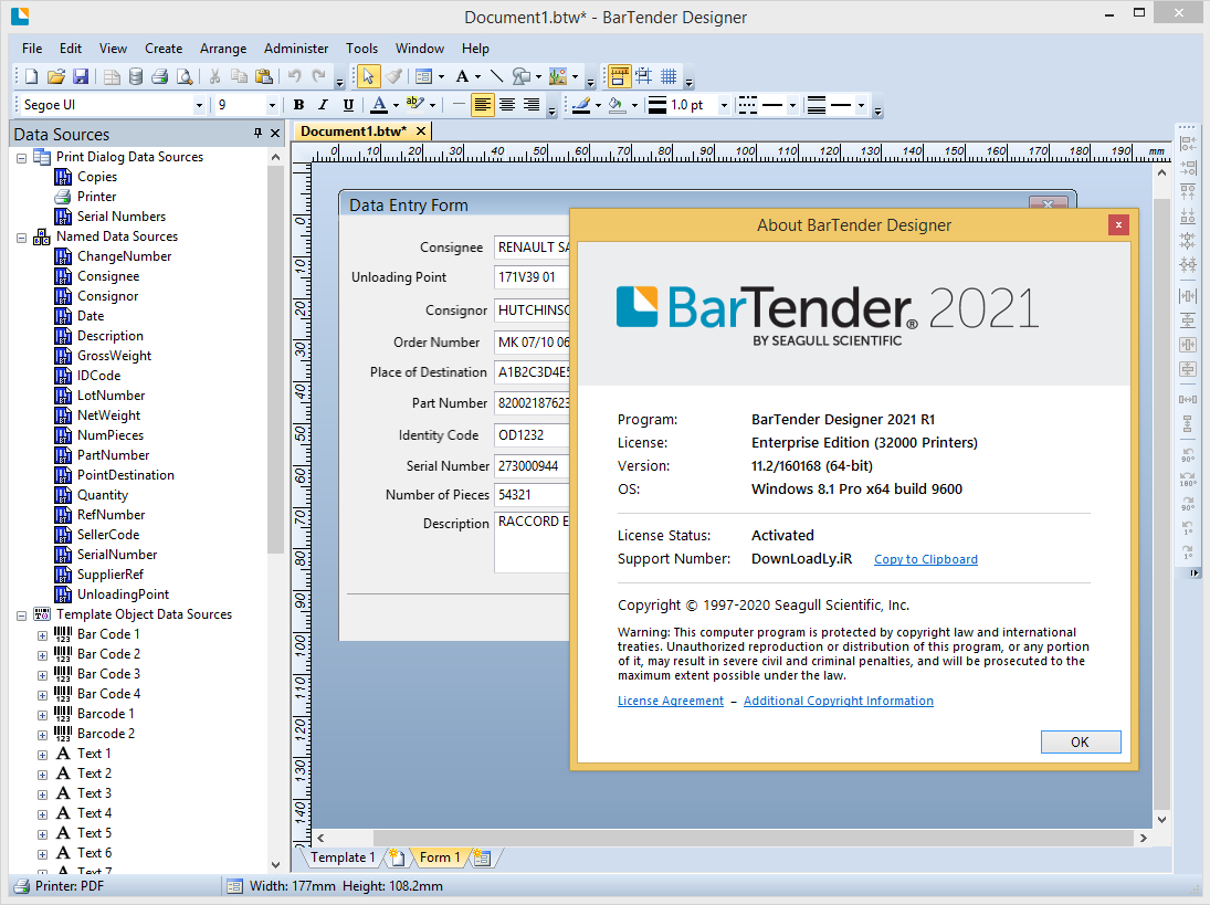 BarTender Designer 2021 R1 Enterprise v11.2 x64 Fixed Wannacrack