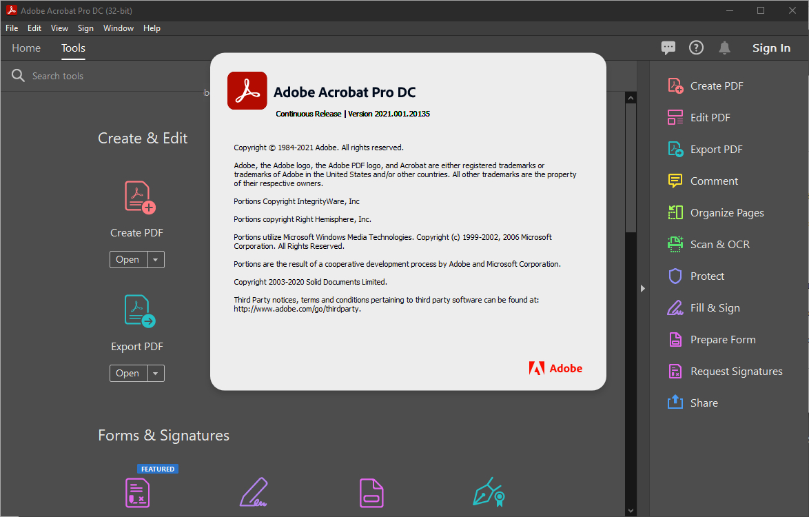 instaling Adobe Acrobat Pro DC 2023.003.20215